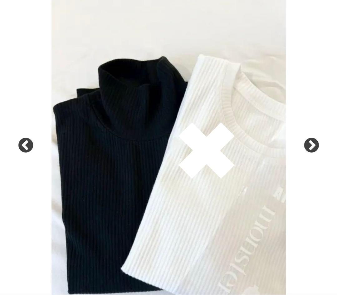 【試着のみ】turtle rib argan hug tee 黒タートル