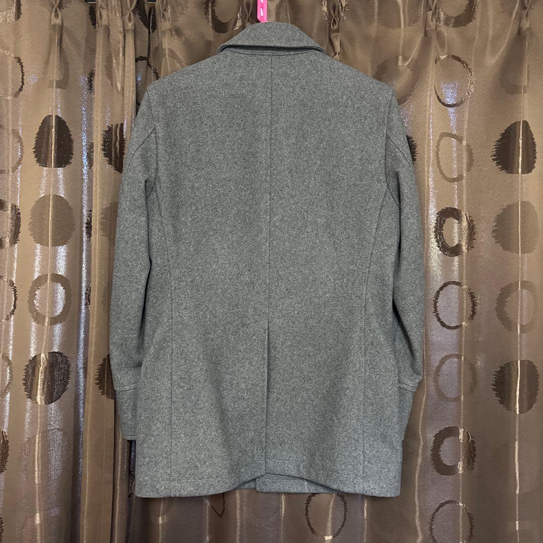 美品　バーバリーブラックレーベル グレー ウール ピーコート