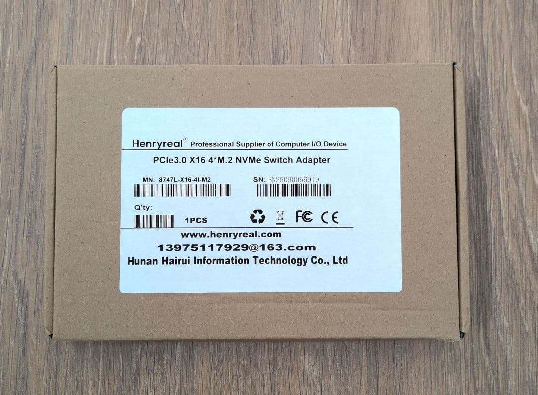 【4枚搭載】Henryreal PCIe 3.0 x16 4*M.2 NVMe