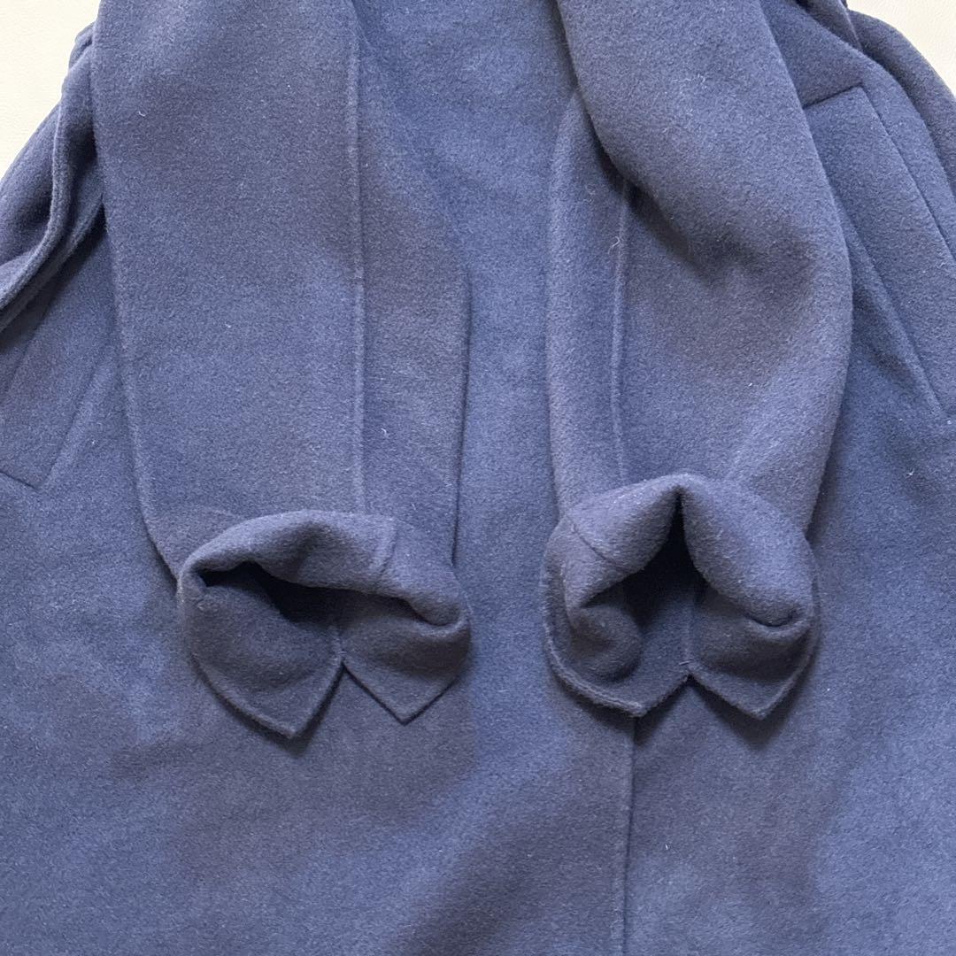 SNIDEL スナイデル シャルムビッグカラーロングコート リバーコート 紺