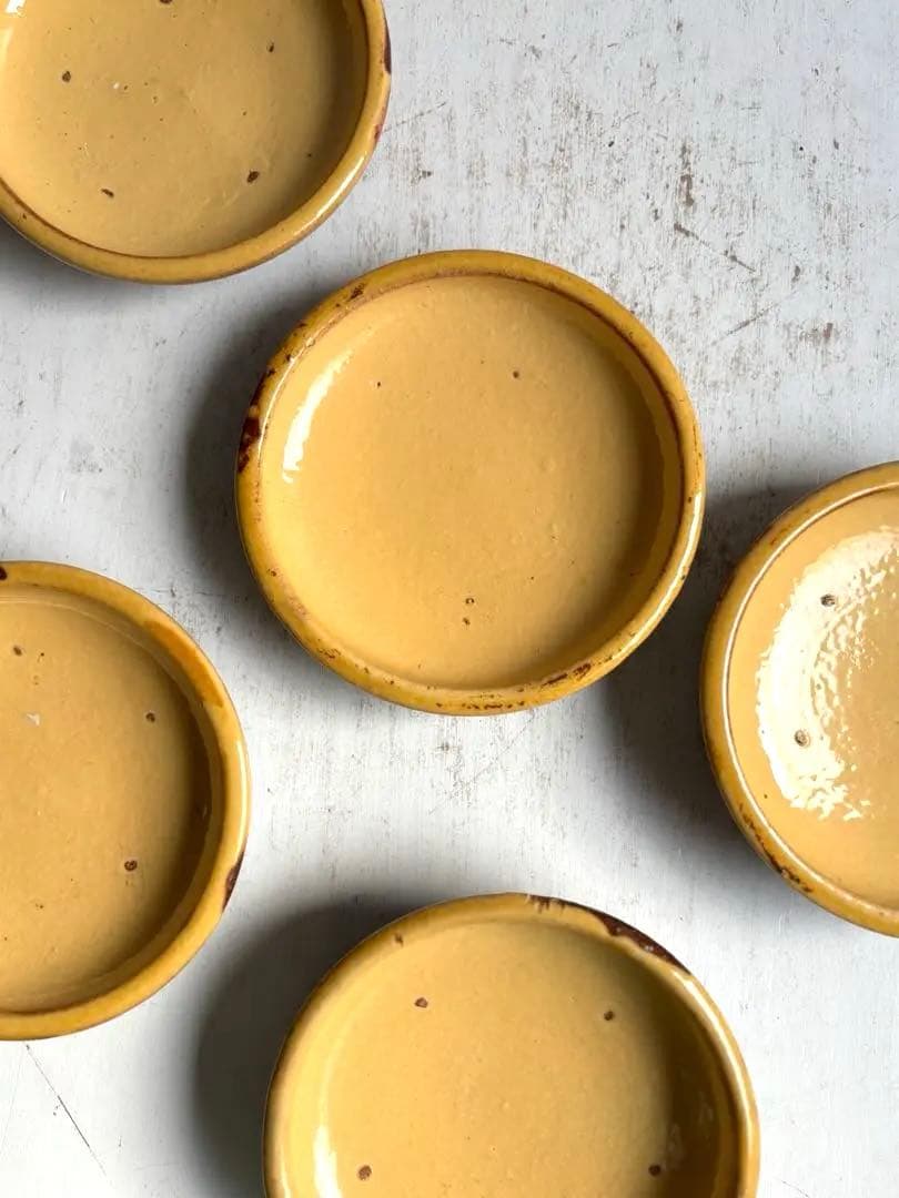 763 骨董 アンティーク 布志名焼 ガレナ釉皿 5点 民芸 柳宗悦 美品 明治