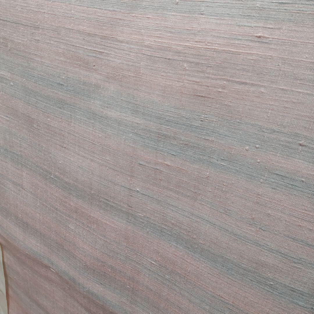 正絹　米沢　置賜紬　草木紅染紬　反物（１１８）