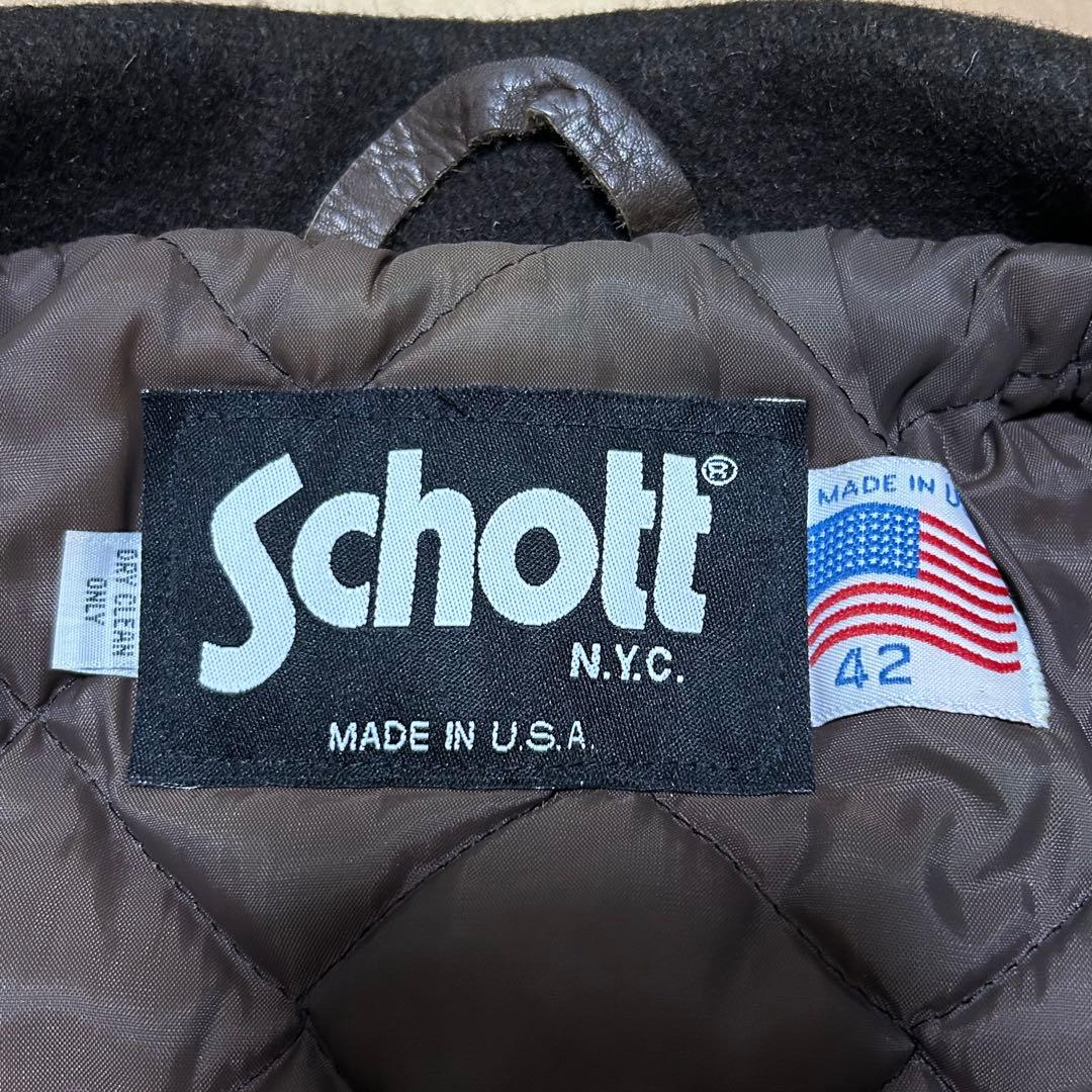 USA製 Schott N.Y.C. Pコート 中綿 厚手 シングル ピーコート
