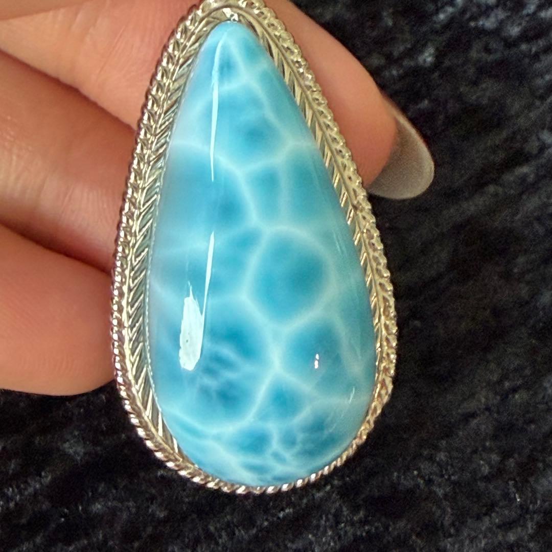 ラリマー 涙型ペンダント シルバー925