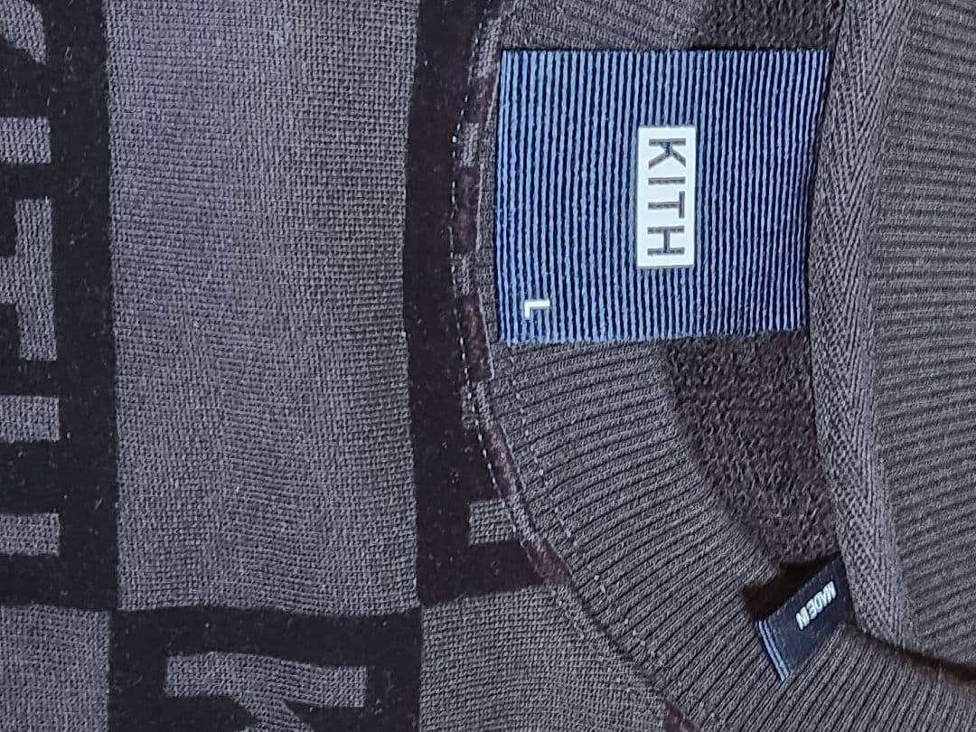 未使用　KITH フロックドモノグラムネルソンクルーネックトレーナー