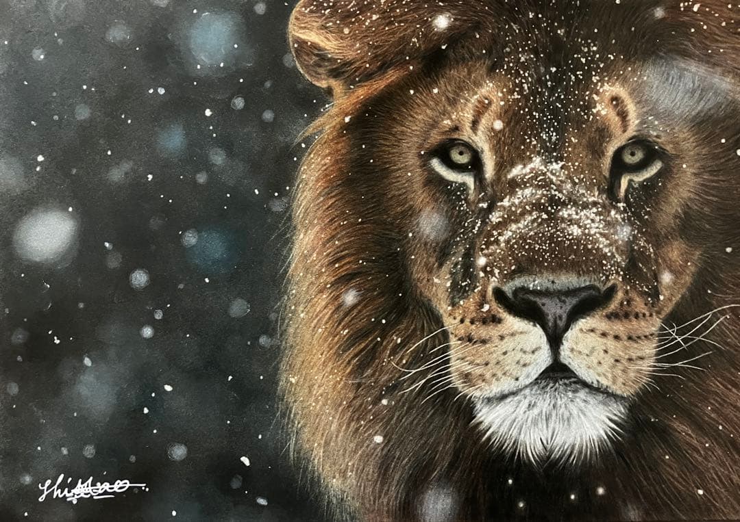 凍空と 色鉛筆画 パステル