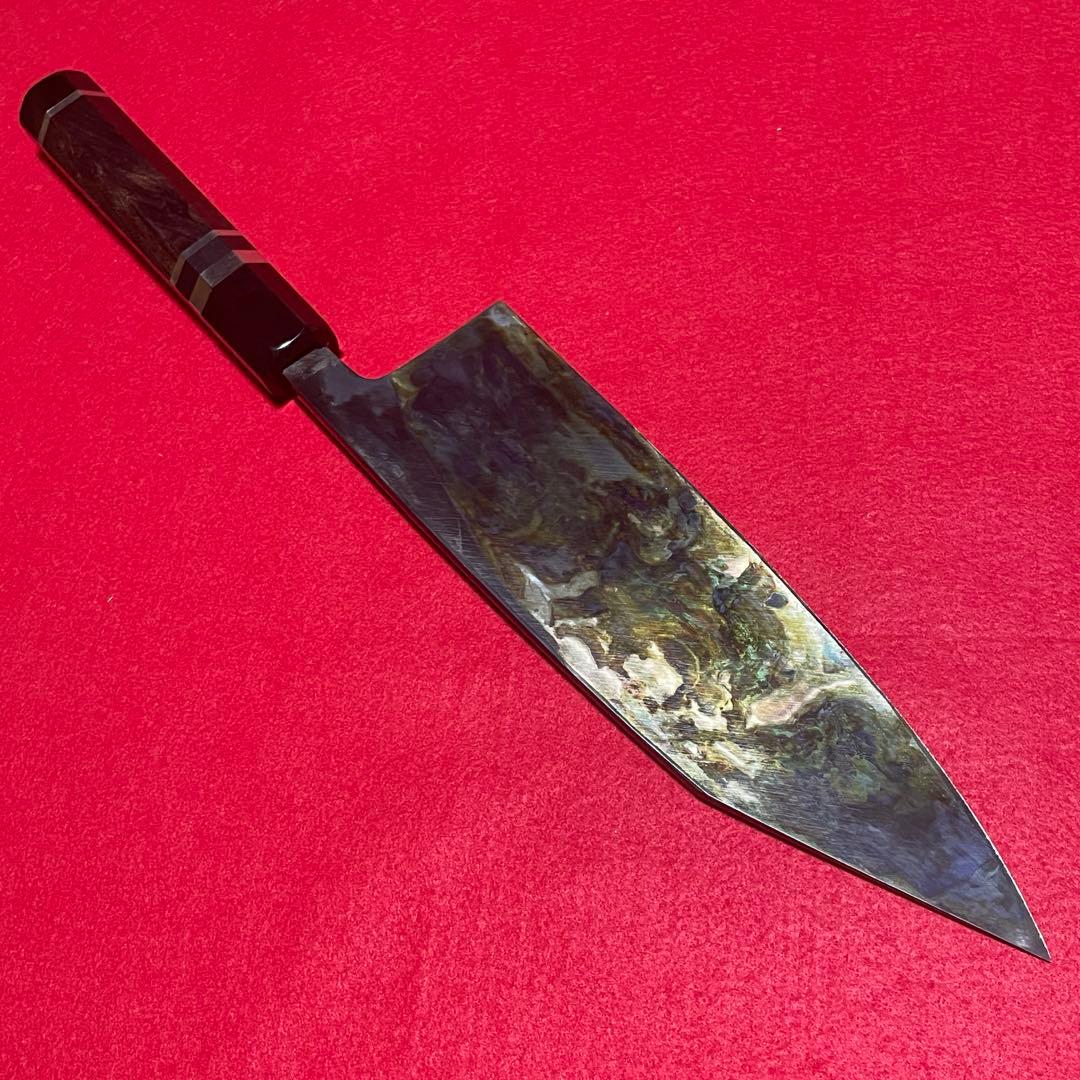 希少　黒刀　青鋼　切付　8寸出刃