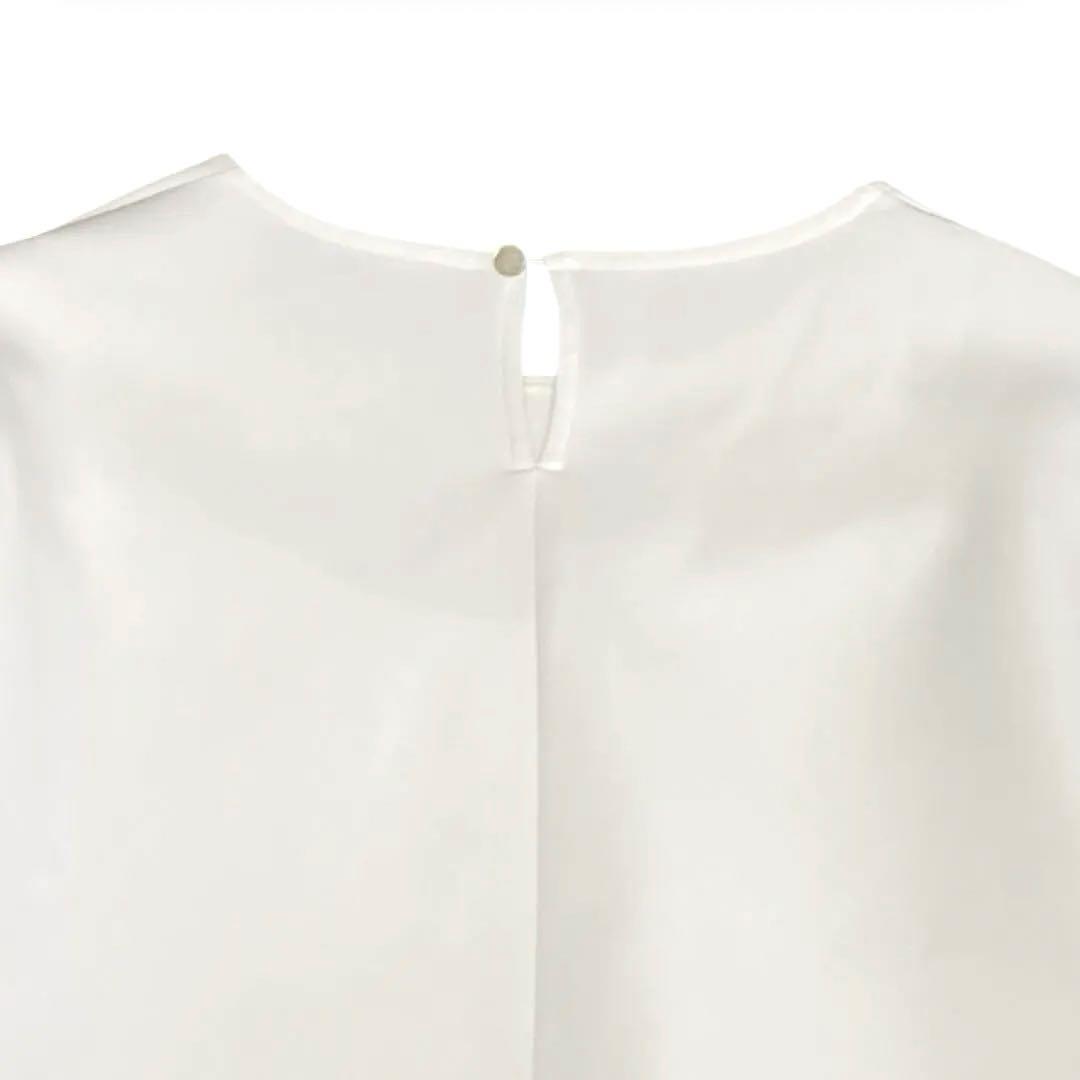 美品 2024年 ANAYI ダブルジャージー袖シアープルオーバー デザイン 白