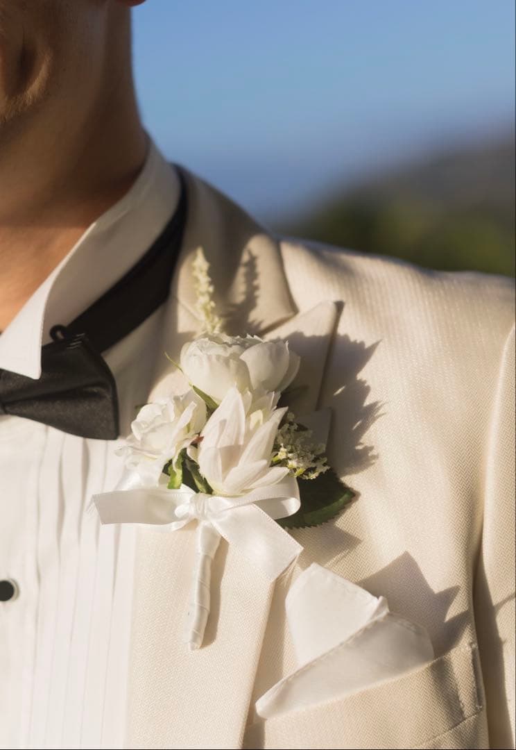 アーティフィシャルフラワー ブーケ ブートニア グローブ 3点セット