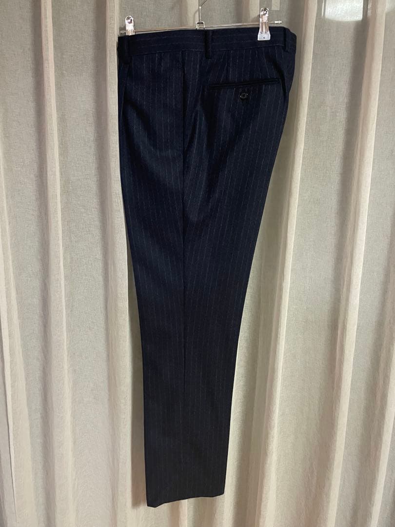 BEAMS スーツ ロロピアーナ モヘア ストライプ ネイビー L 48 紺