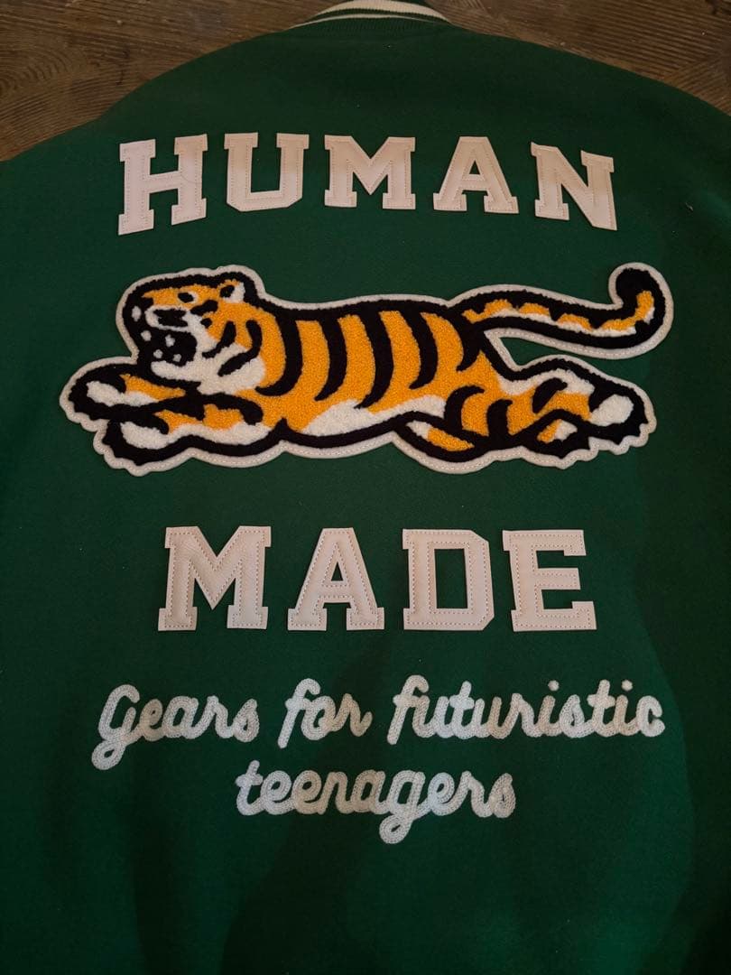 HUMAN MADE スタジャン 緑/黄 虎刺繍