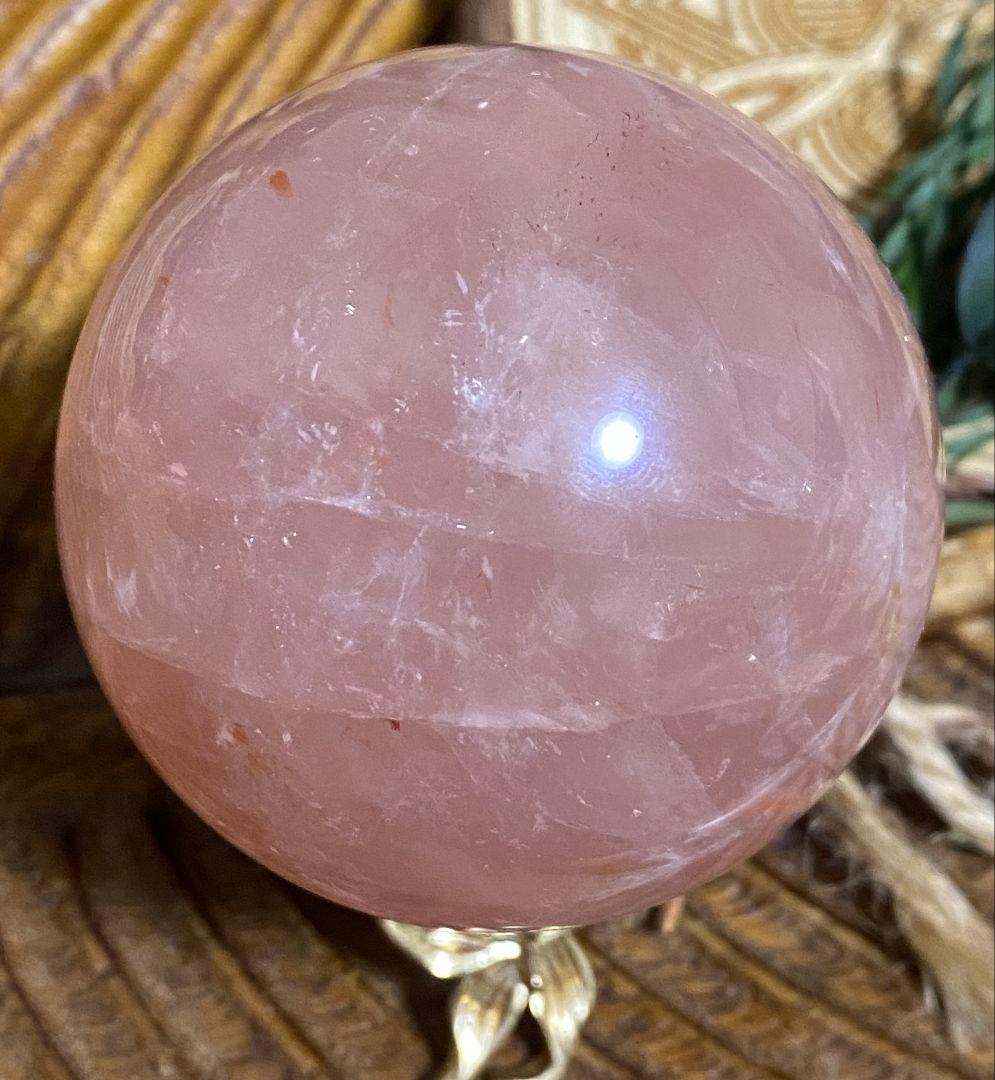 ★天然石★ファイヤークォーツ in スター ローズクォーツ★スフィア★虹入り★