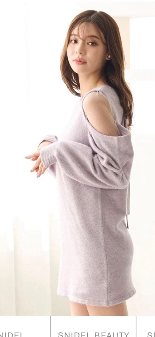 新作新品タグ付き　スナイデル♡ シースルーショルダーニットワンピース