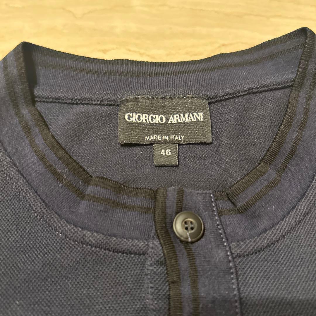 Giorgio Armani ボタン付きポロシャツ 46 ネイビー