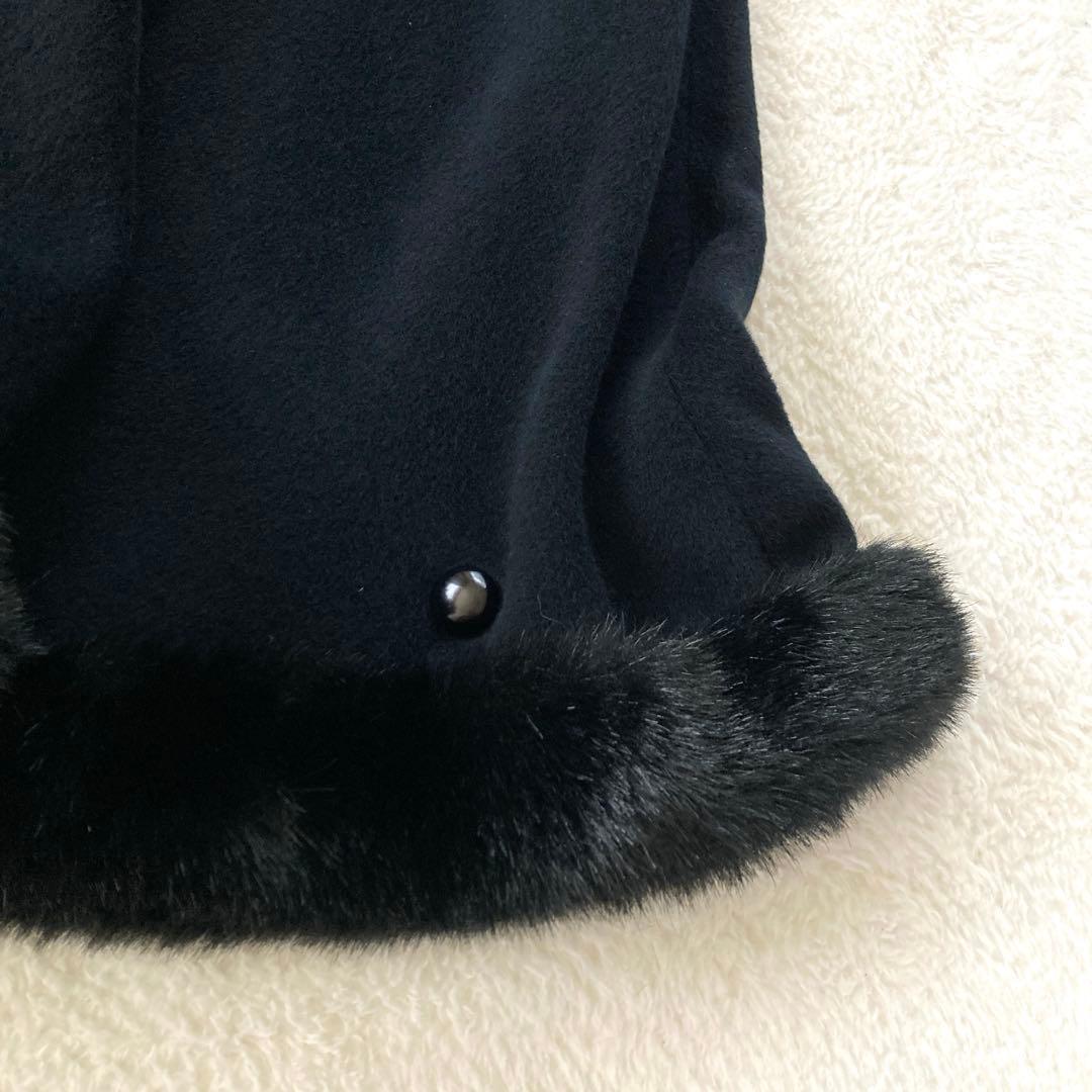 アンゴラ100% ウールポンチョ　マントコート　ケープ　M 美品