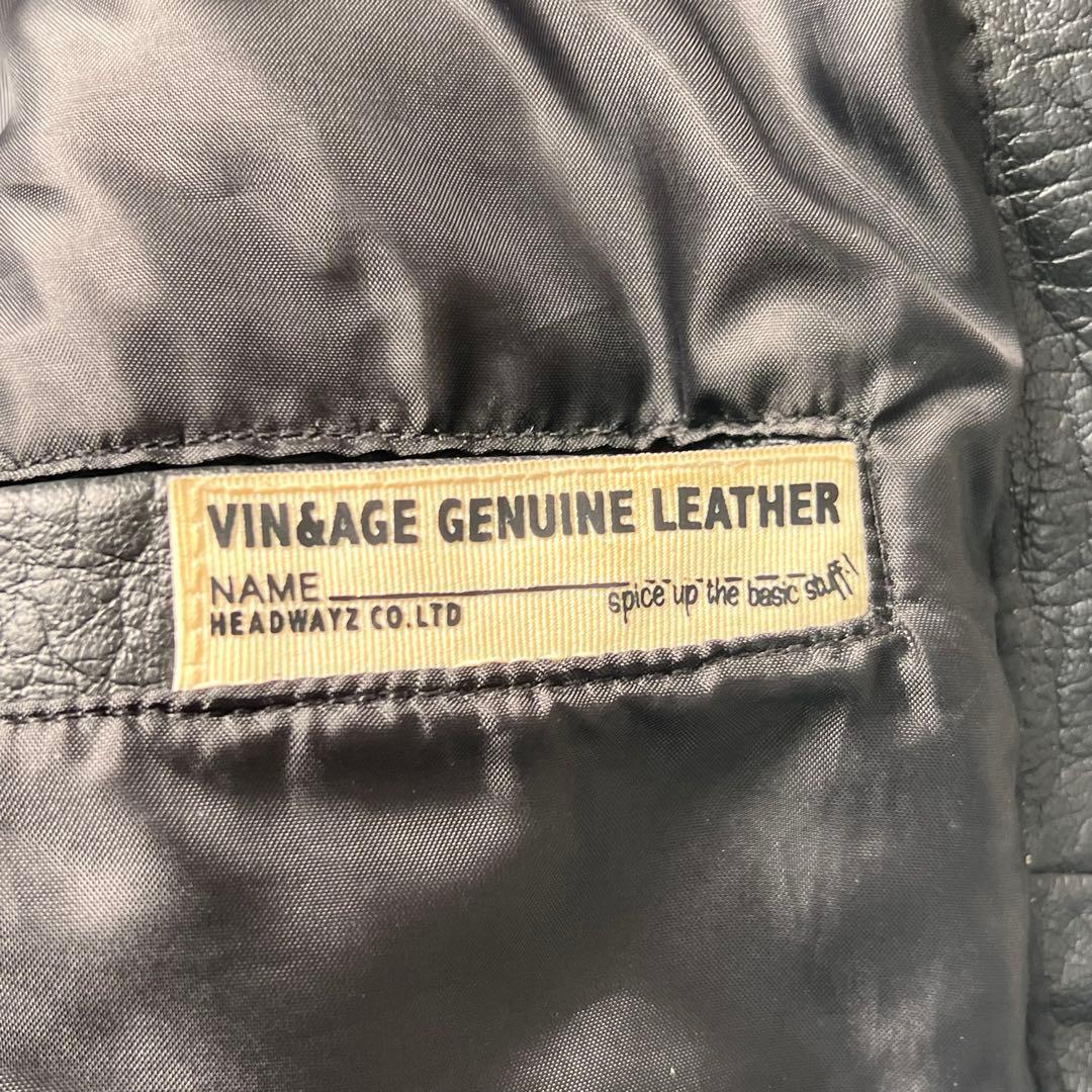 vin&age 本革 バイク レザーベスト 38サイズ