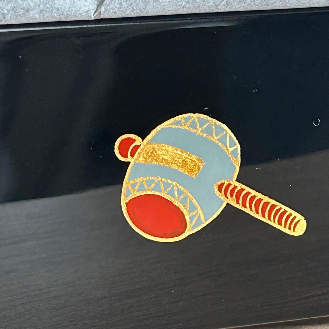 【未使用】象彦　本漆　黒漆塗り　6.5寸　19.5cm角　三段重　重箱