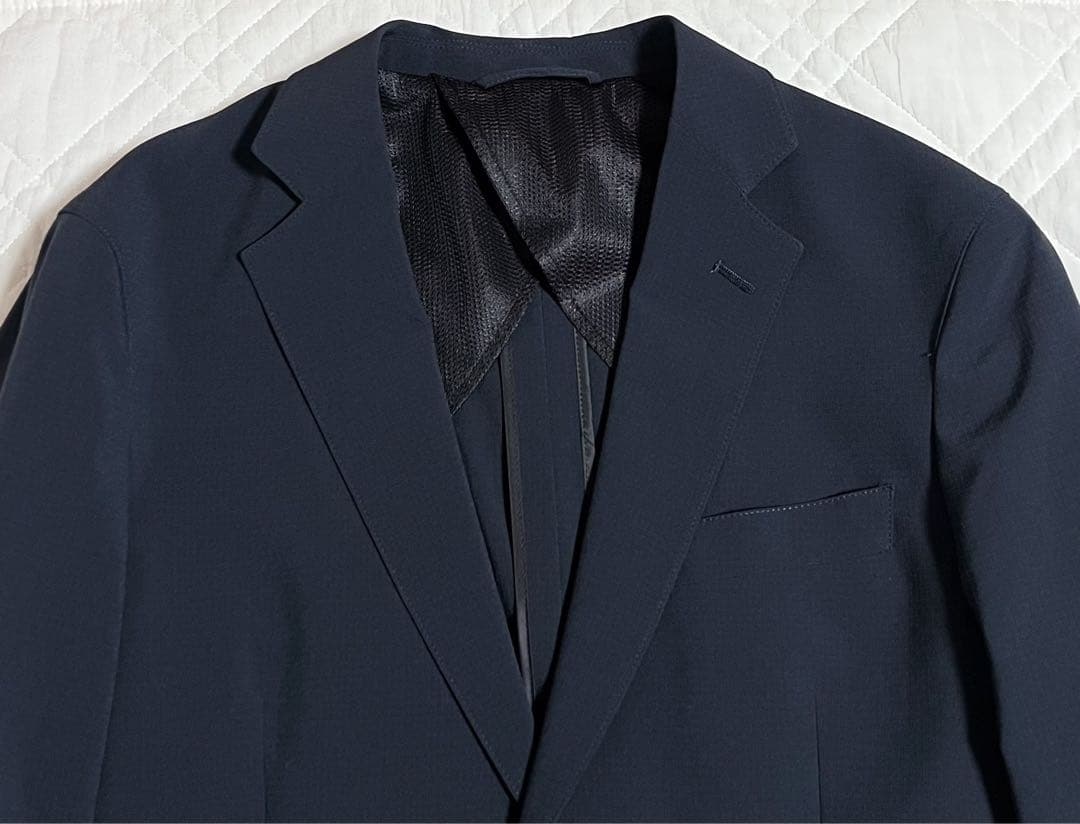 新品 タグ付き DESCENTE スーツ クールマックス ブルー 織柄 A5