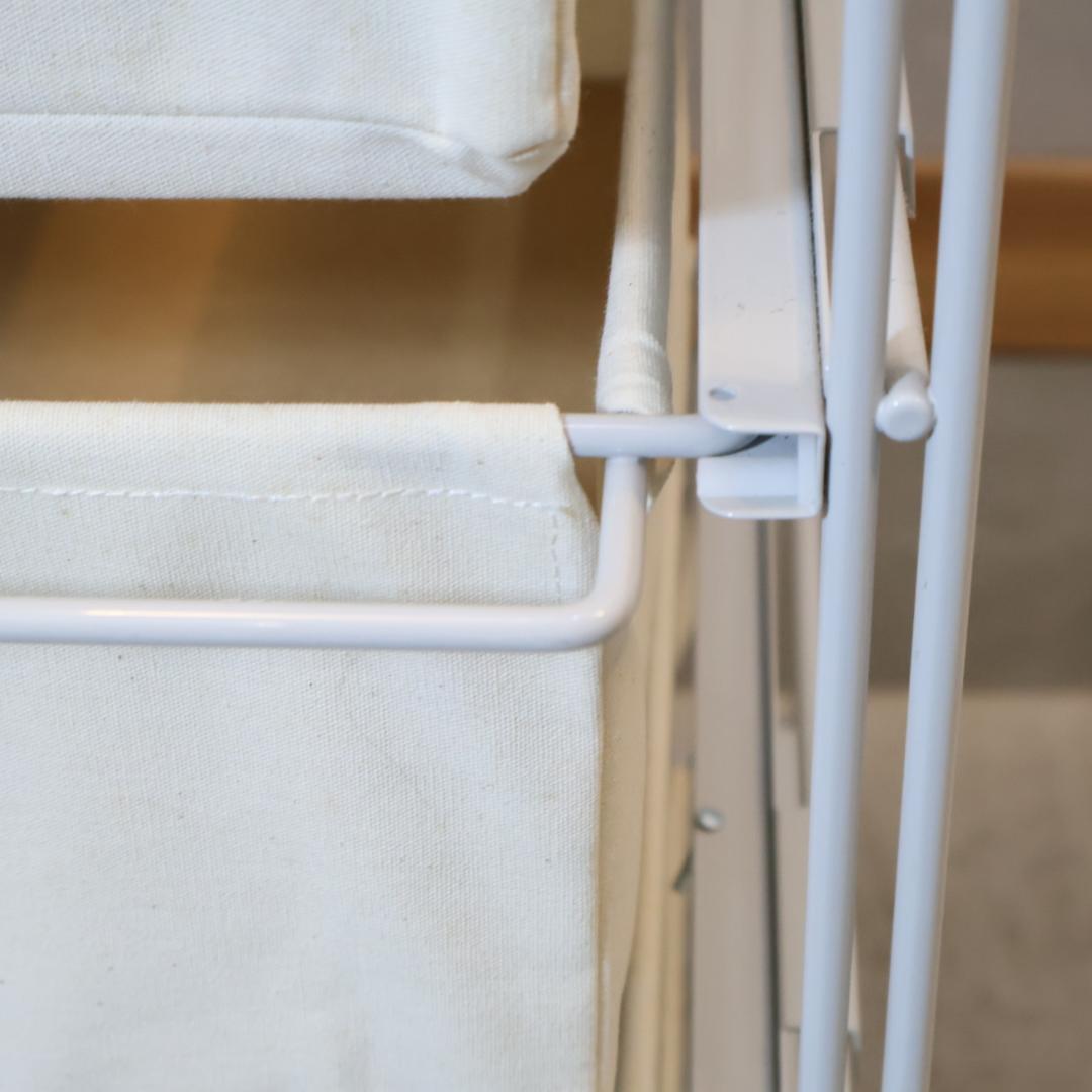 無印良品 MUJI スチール4段 帆布バスケット付き ユニットシェルフ チェスト