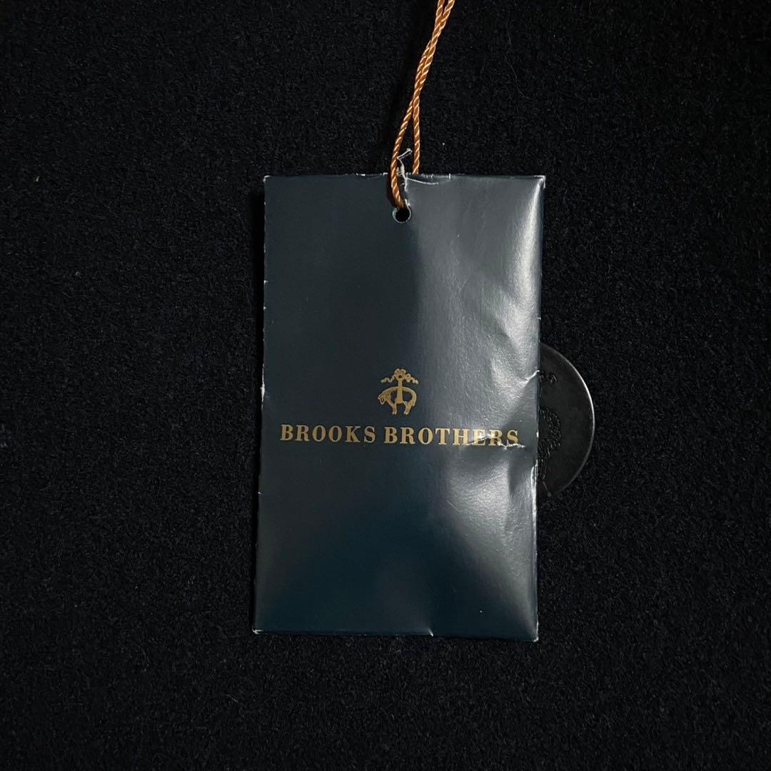 【美品】ブルックスブラザーズ Pコート チェック L相当 ブラック メンズ