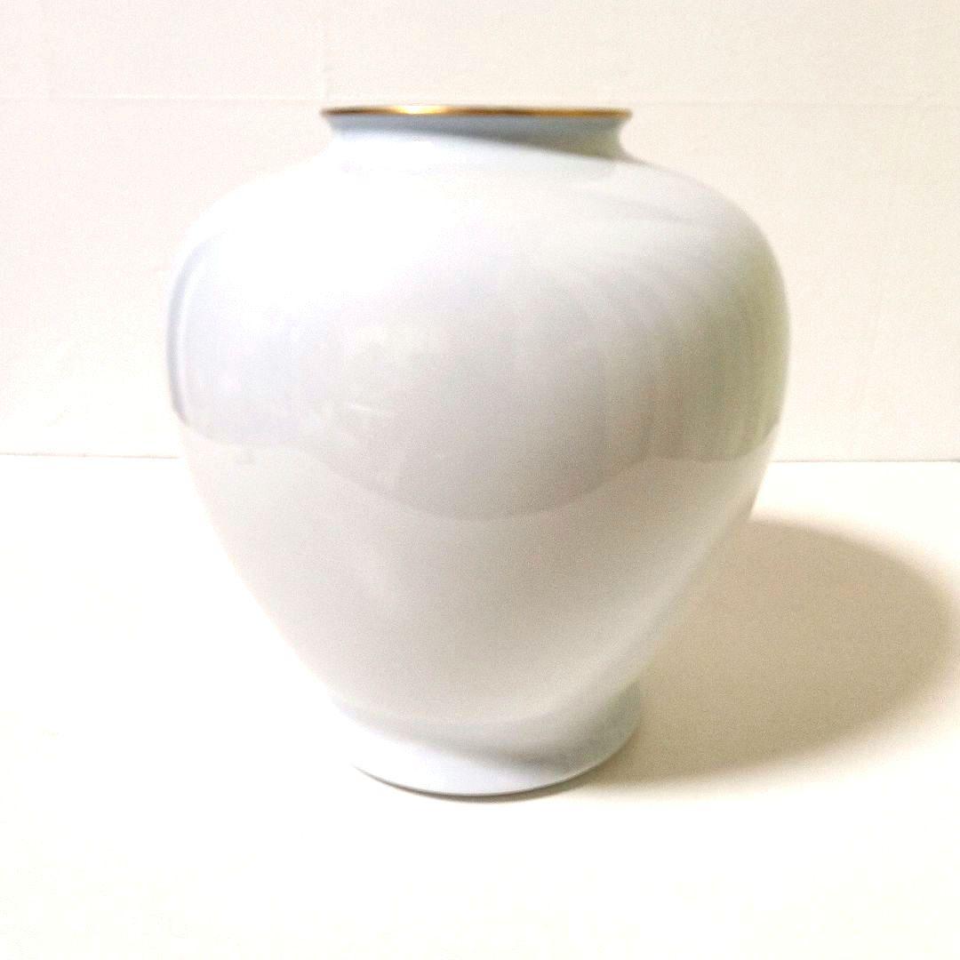 美品 有田焼 深川製磁 紫陽花小鳥文 花瓶 大型