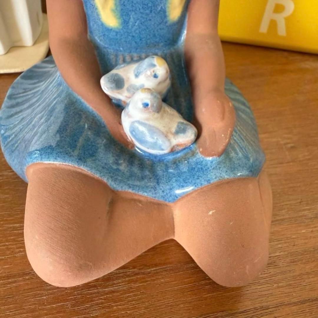 Jie gantofta 鳥と少女のオブジェ