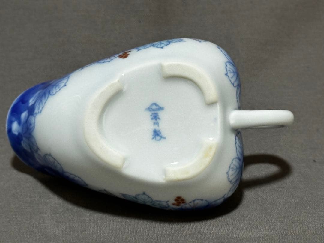 有田焼 深川製磁 染錦葡萄 茶器揃（急須、蓋付き湯呑み，湯冷まし）