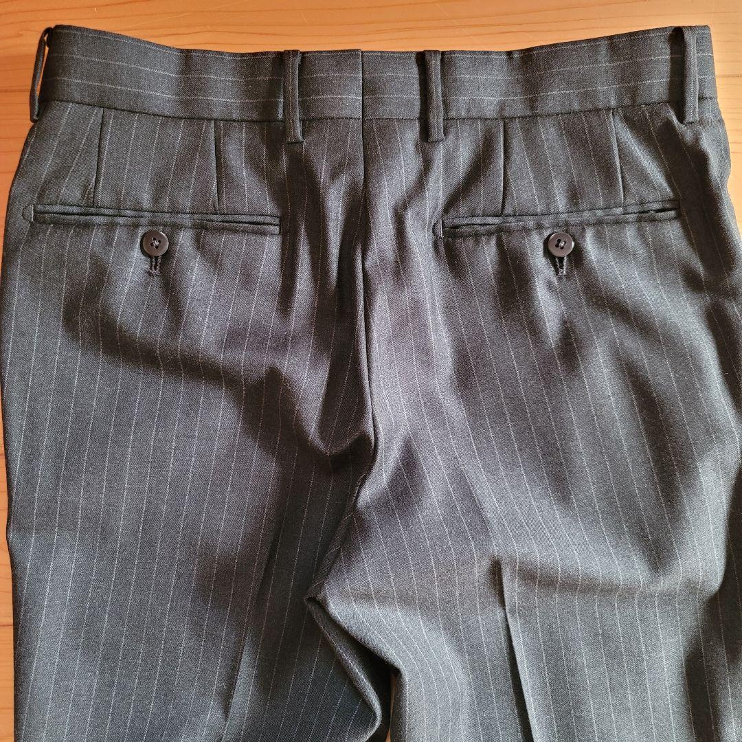 BEAMS ストライプ ダークグレー スーツ 3ピース サイズ44