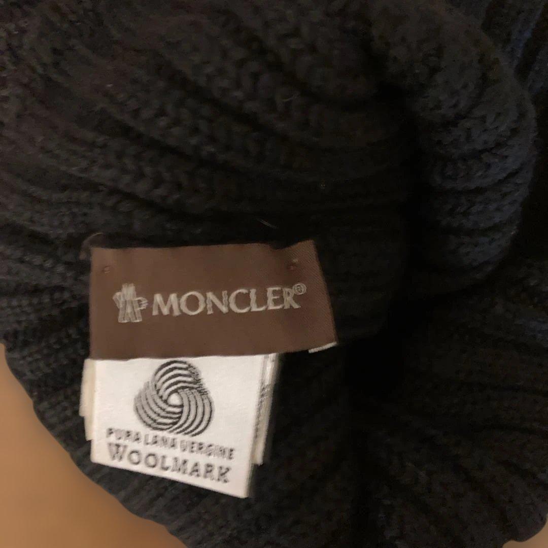 MONCLER ブラック ニット帽　MADE IN ITALY