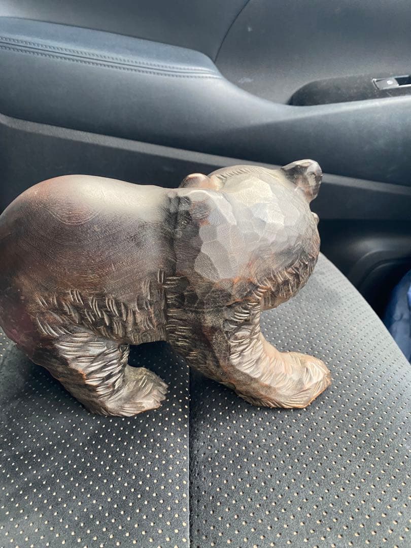 木彫り熊　梅原作　希少　屋久杉