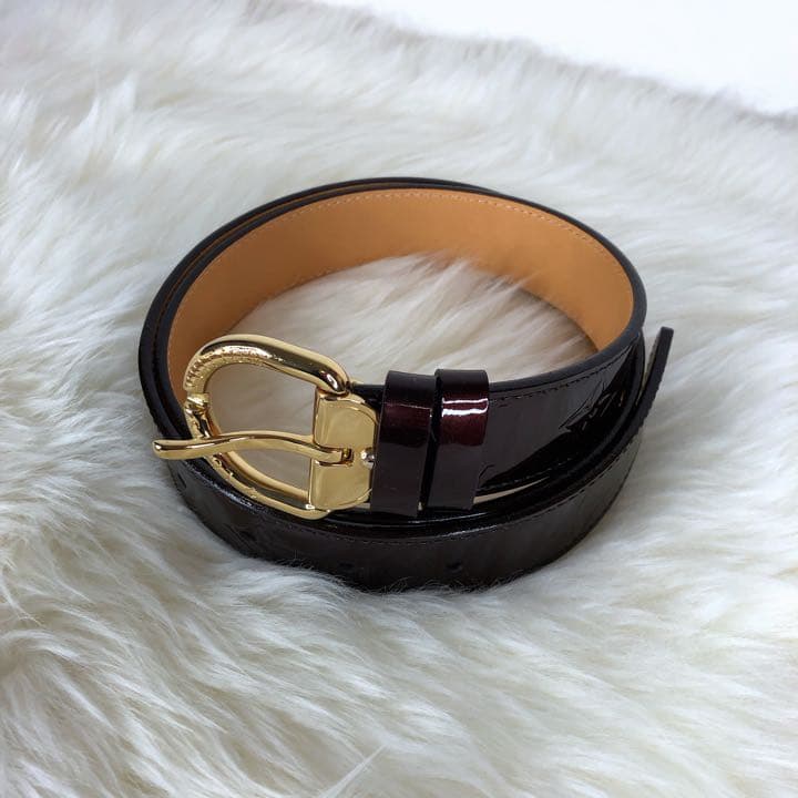 LOUIS VUITTON ベルト ヴェルニ アマラント パテント ユニセックス