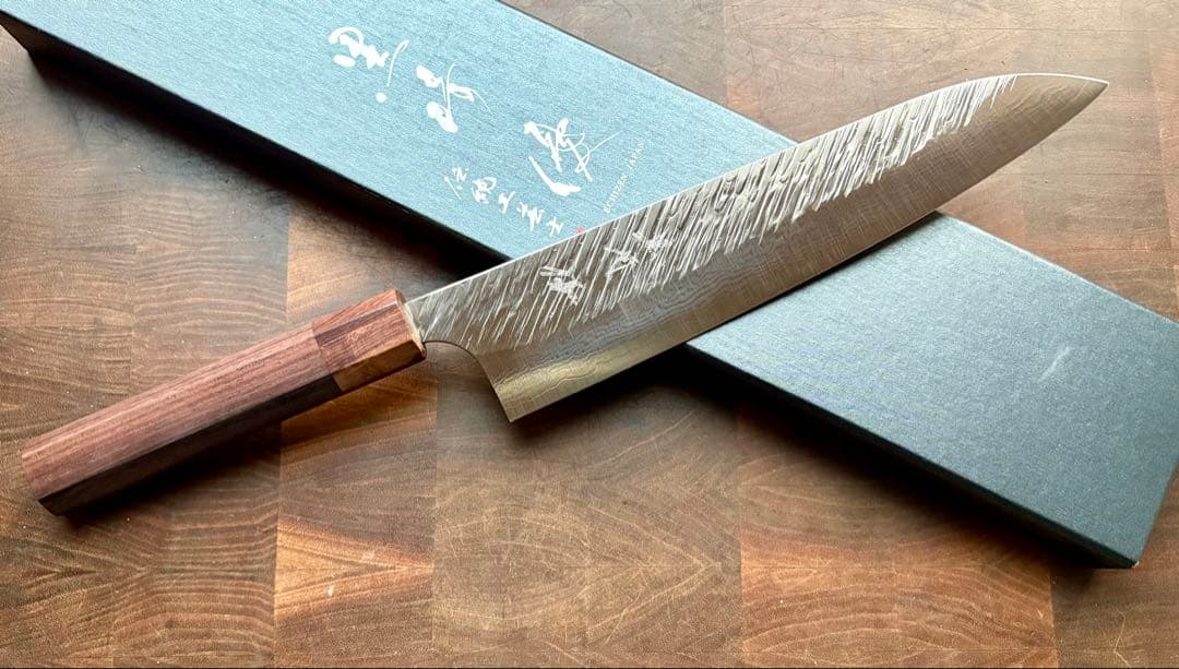 黒崎優　風神　ダマスカス　VG-10 牛刀　210mm 包丁　槌目　越前打刃物