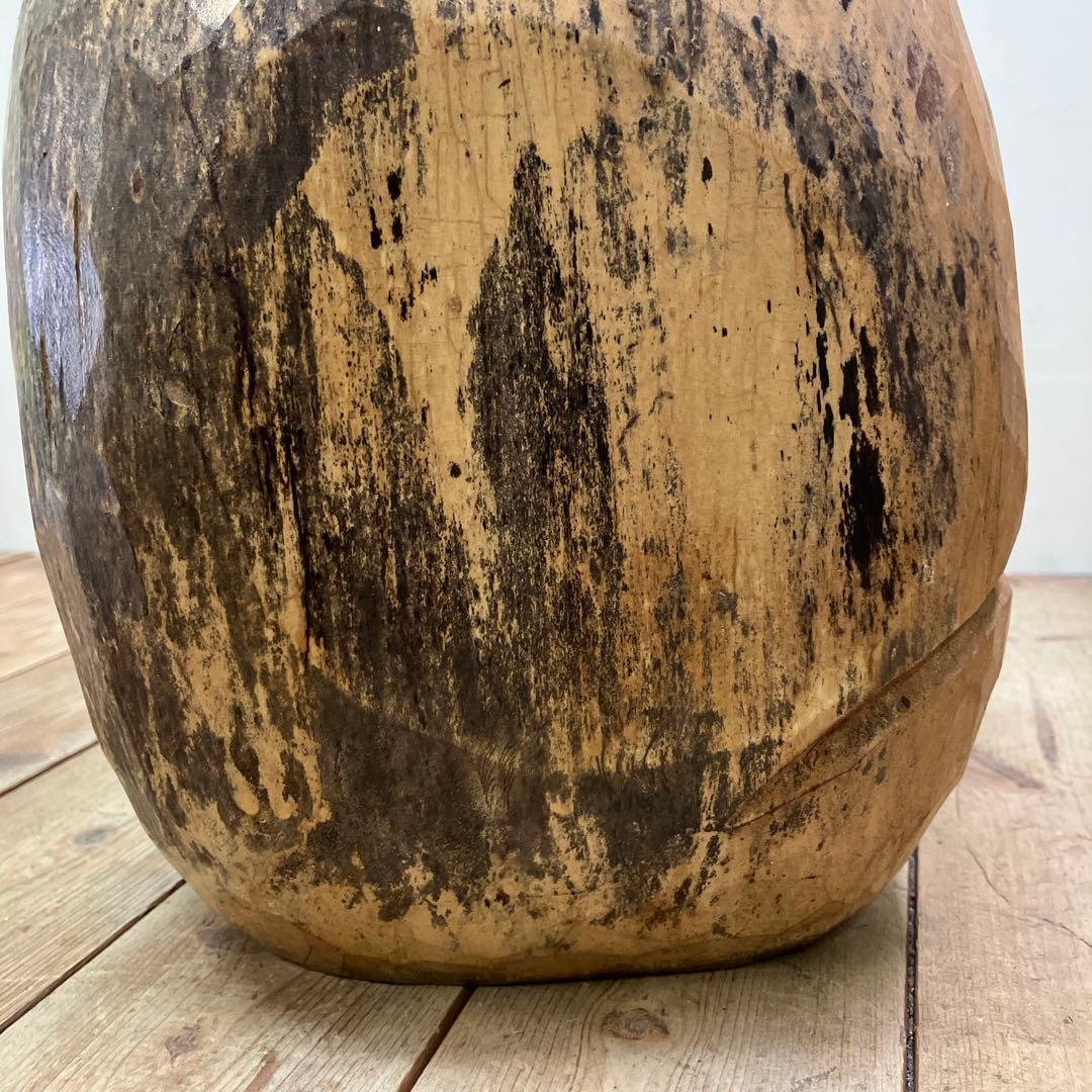 E4 昭和レトロ 達磨 ダルマ 木製 一刀彫 彫刻 木彫 縁起物 開運 伝統工芸