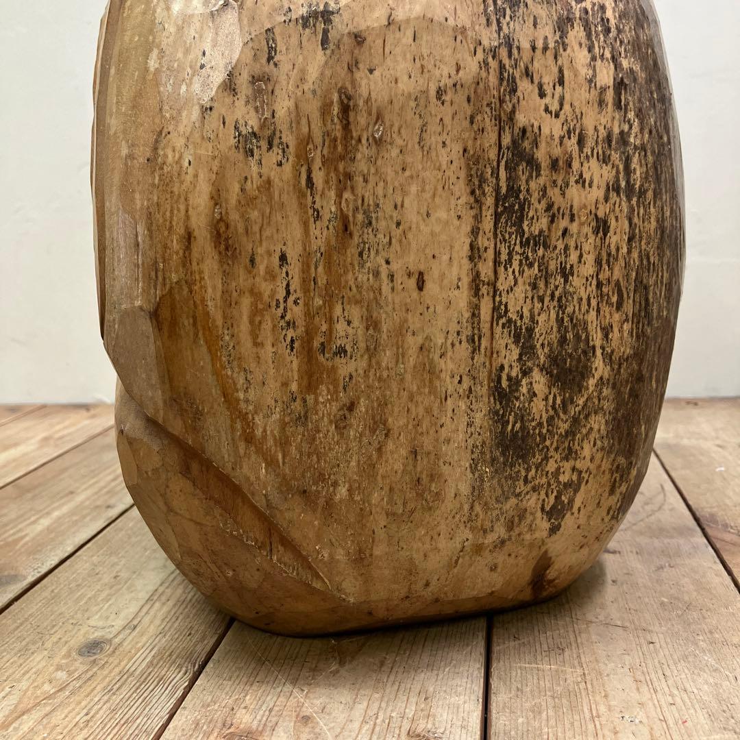 E4 昭和レトロ 達磨 ダルマ 木製 一刀彫 彫刻 木彫 縁起物 開運 伝統工芸