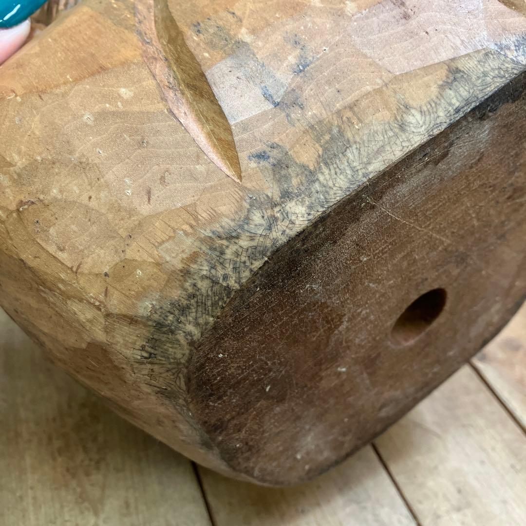 E4 昭和レトロ 達磨 ダルマ 木製 一刀彫 彫刻 木彫 縁起物 開運 伝統工芸