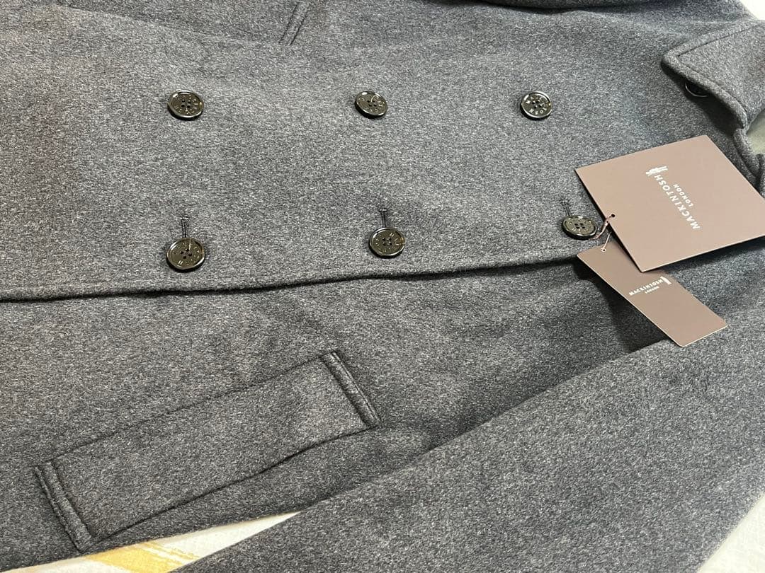 マッキントッシュロンドン　【ウール　カシミヤ混チャコールグレーコート38】