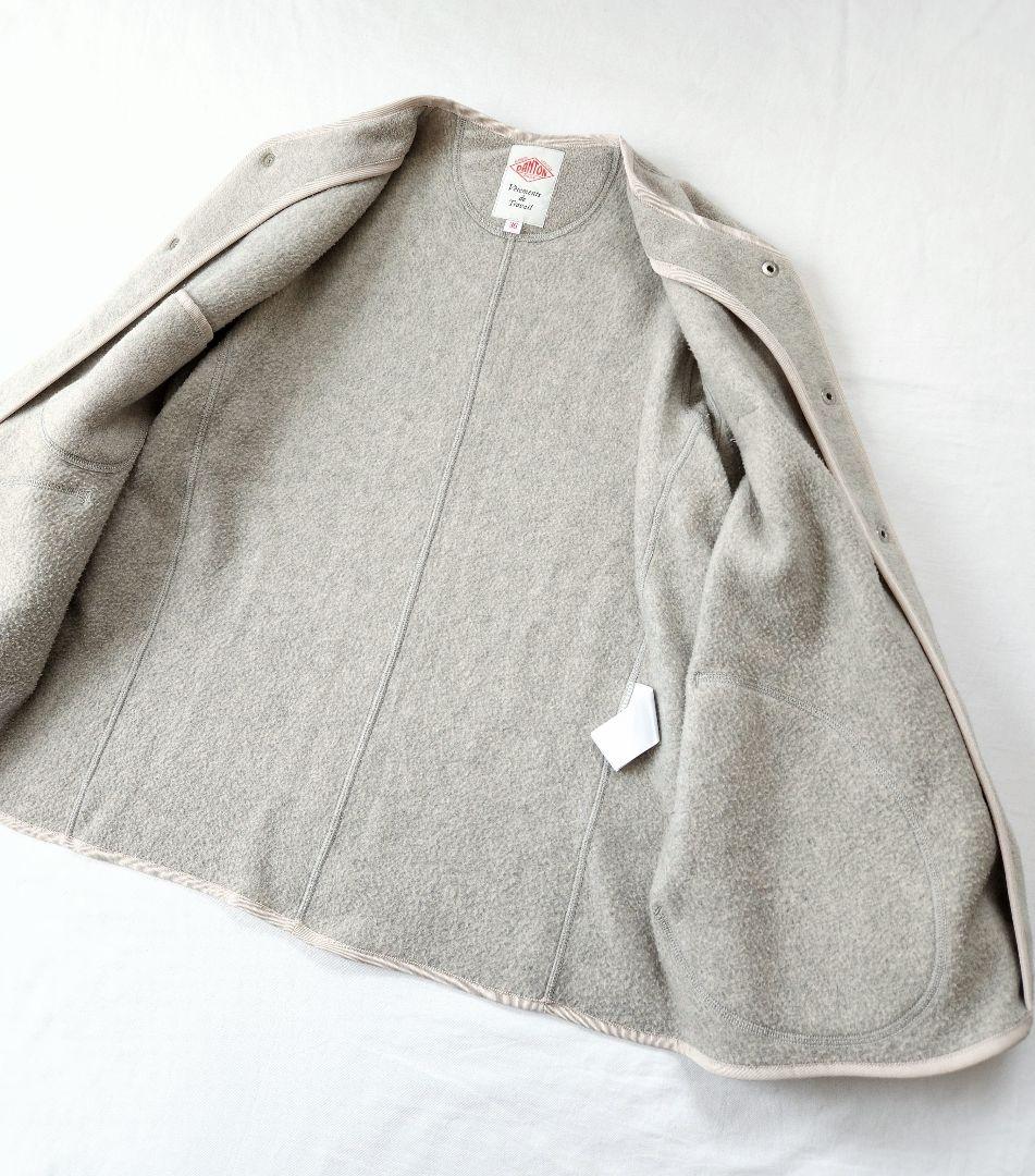 DANTON　ダントン　ノーカラーフリースジャケット　マーブル　36