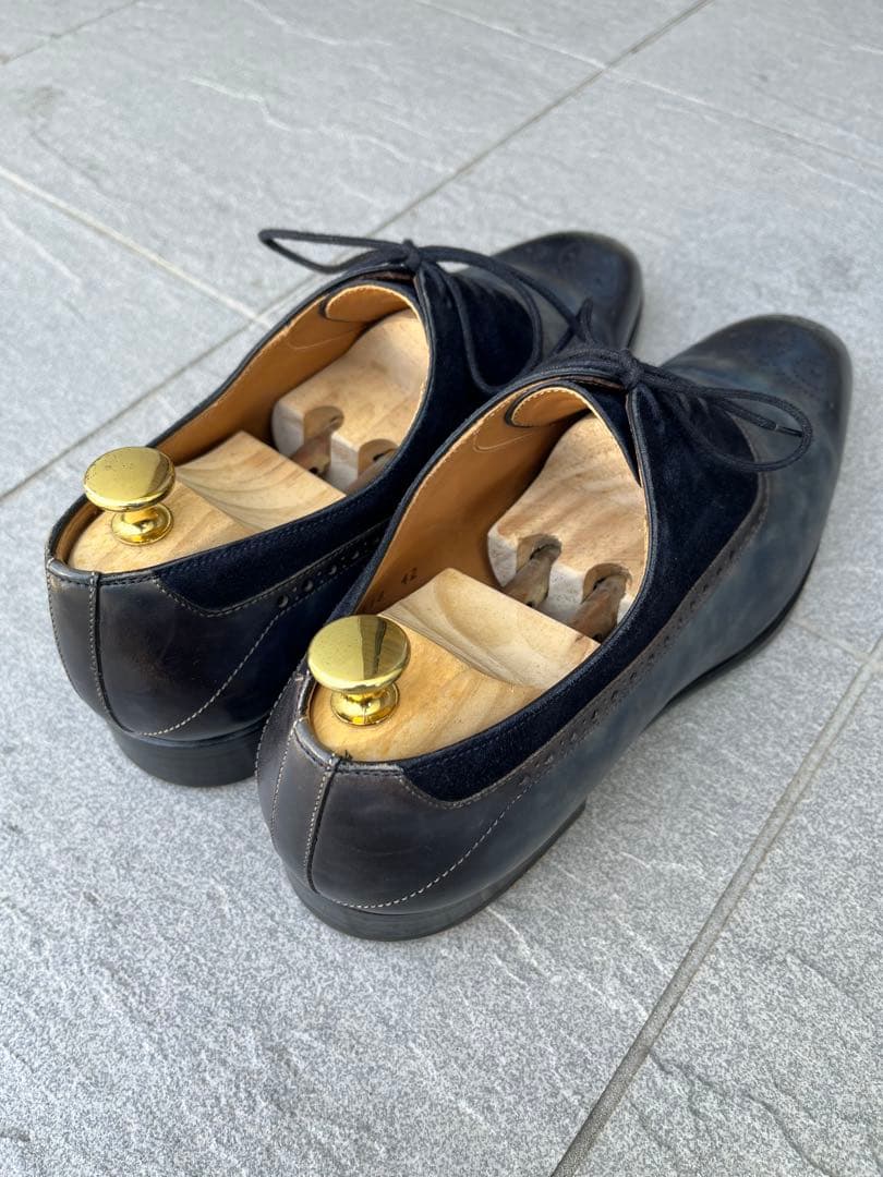 MAGNANNI スエード切替 ウイングチップ レザー ドレスシューズ 42