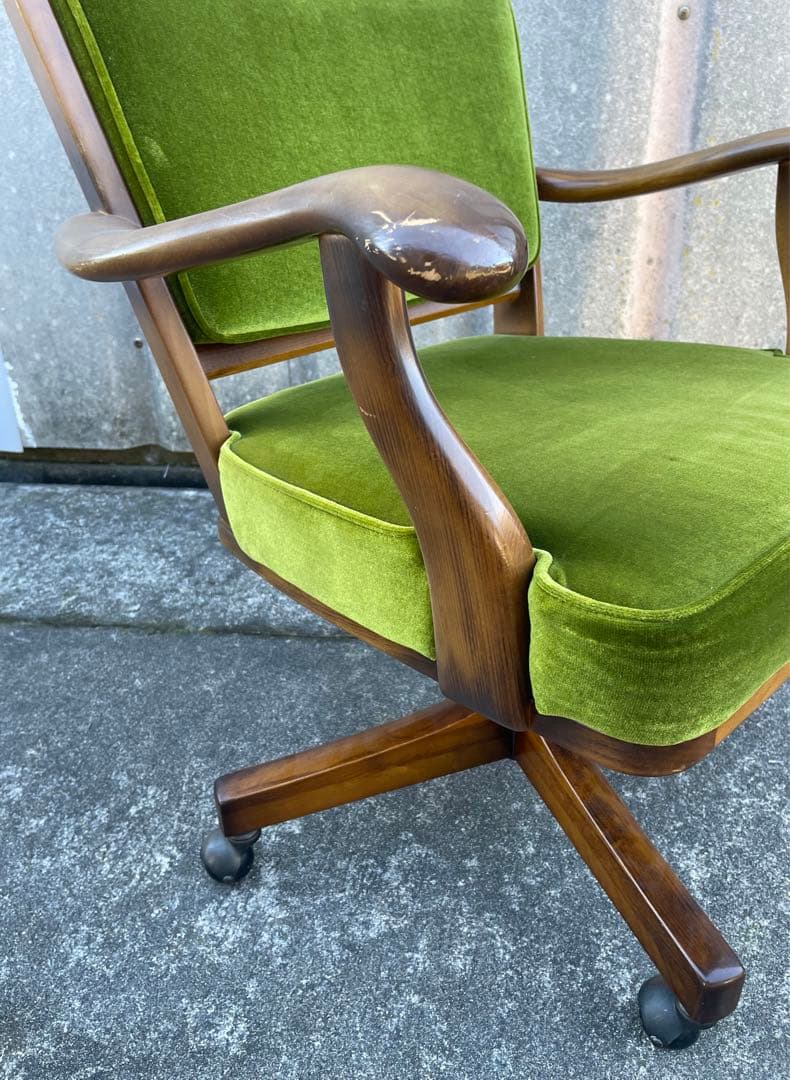 稀少/カリモク/コロニアル/デスクチェア/アームチェア/回転椅子/椅子/④