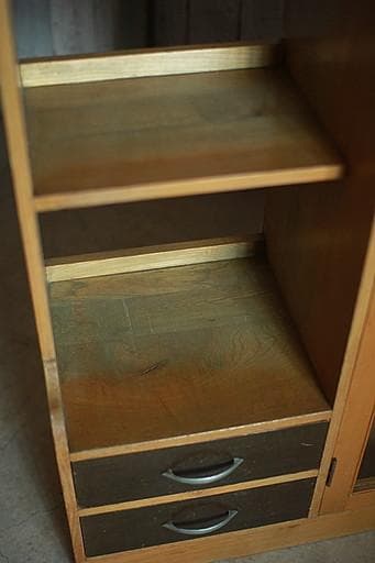 ガラス戸棚×収納棚×小引き出し2段