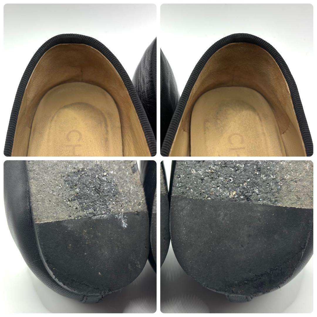 ✨美品✨CHANEL バレエシューズ　バレリーナ　レザー　ブラック　24㎝相当