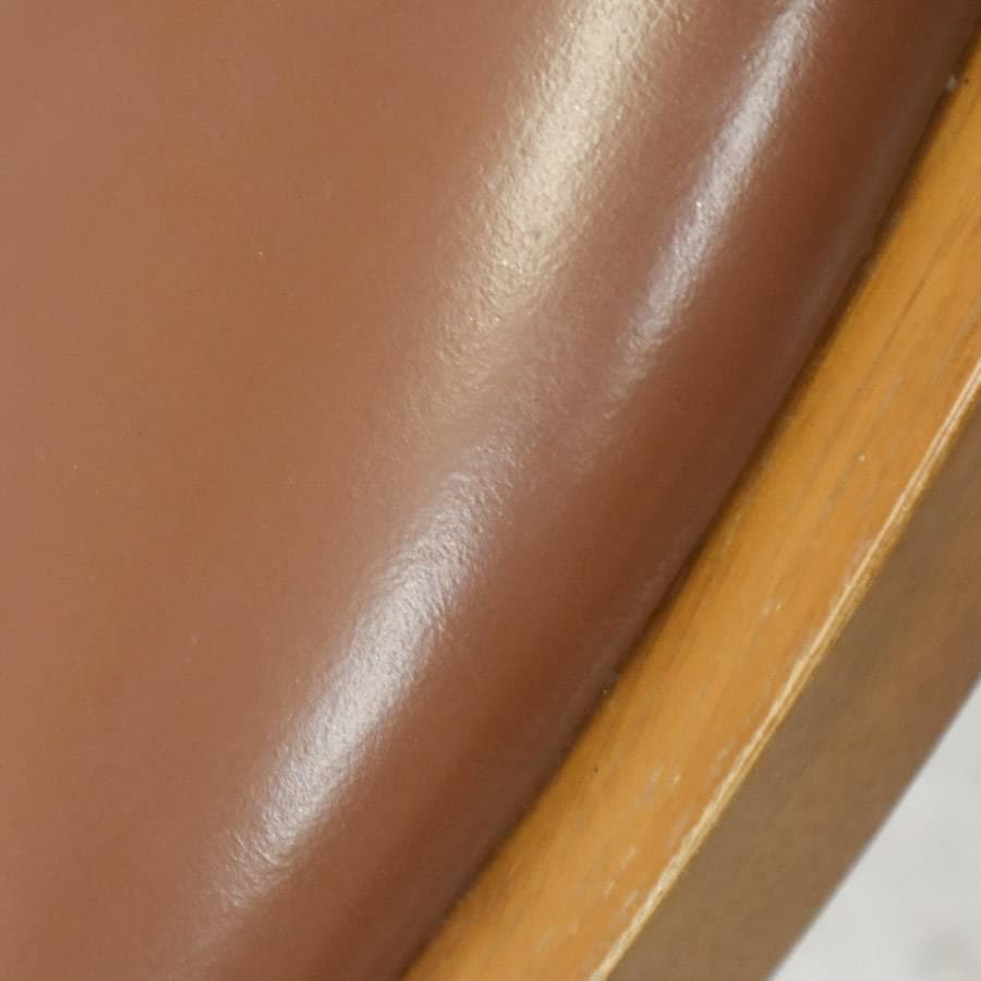 値下カンディハウス 旭川 ダイニングチェア 本革張り ブラウン系