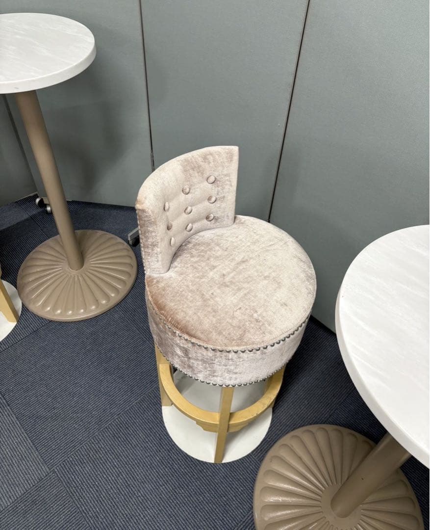 BARセット バーテーブル 鋲打ち カウンタースツール 引取り限定静岡県富士市