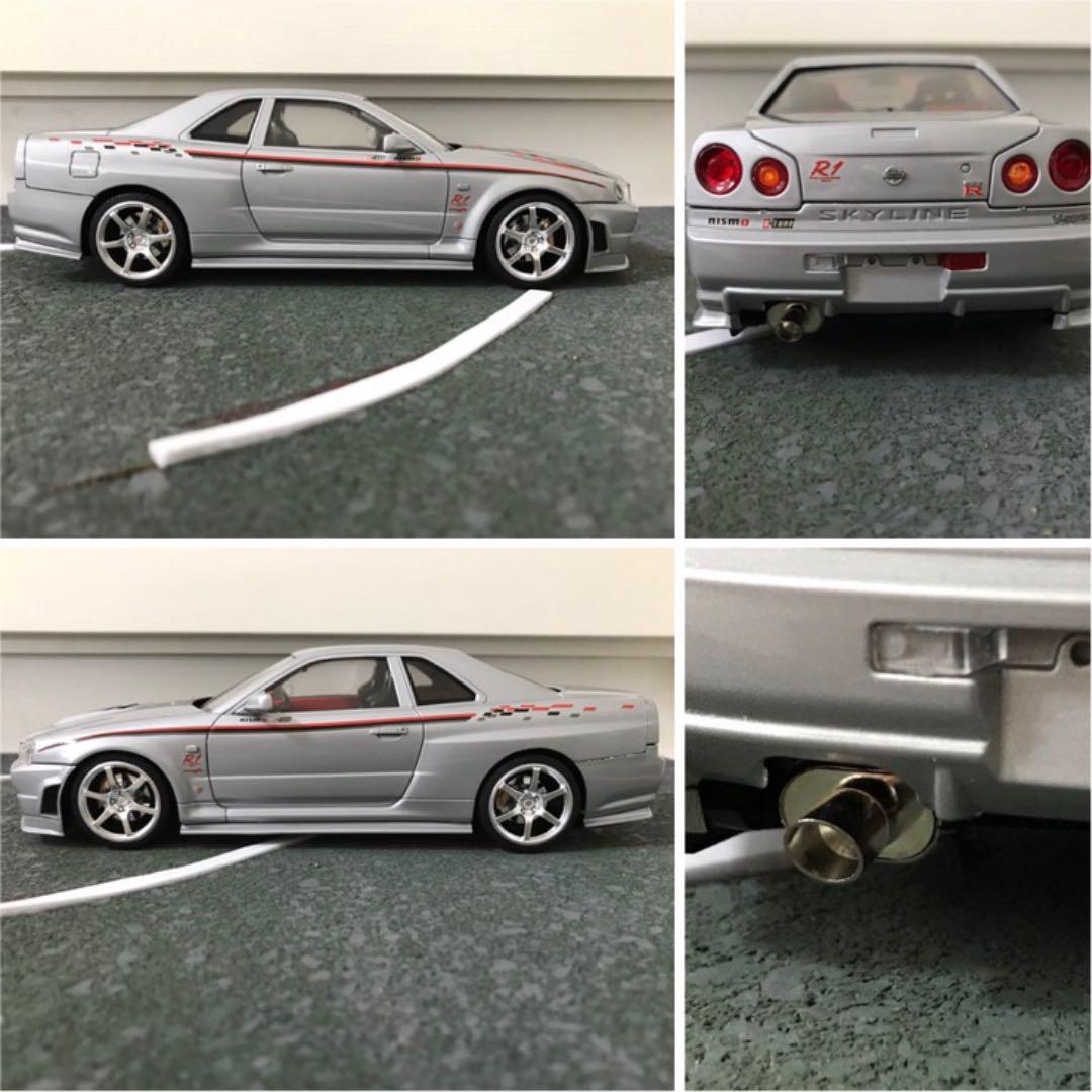1/24 スカイライン R34 プラモ 完成品 クリア磨き上げ