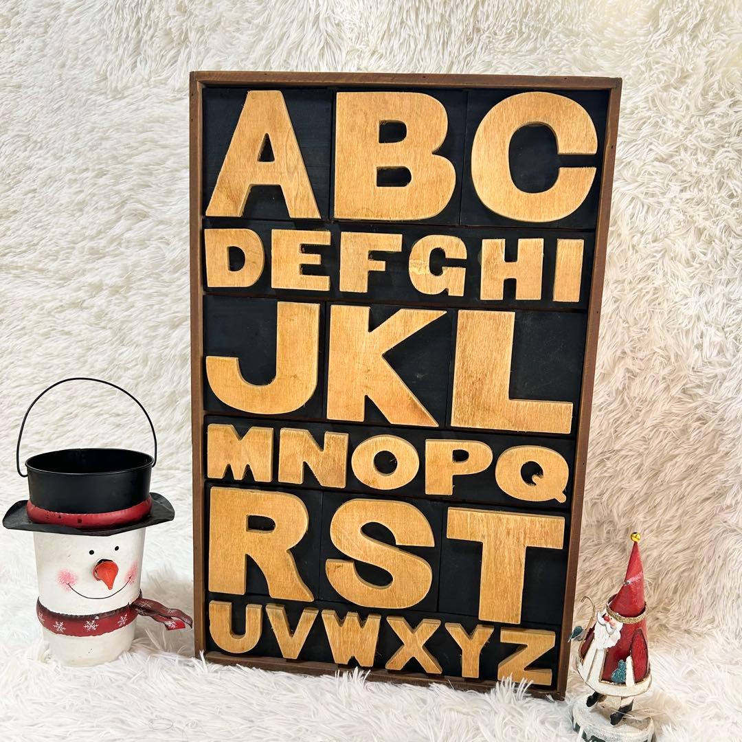 【美品】アルファベット チェスト キャビネット カントリー 収納 木製 ネイビー