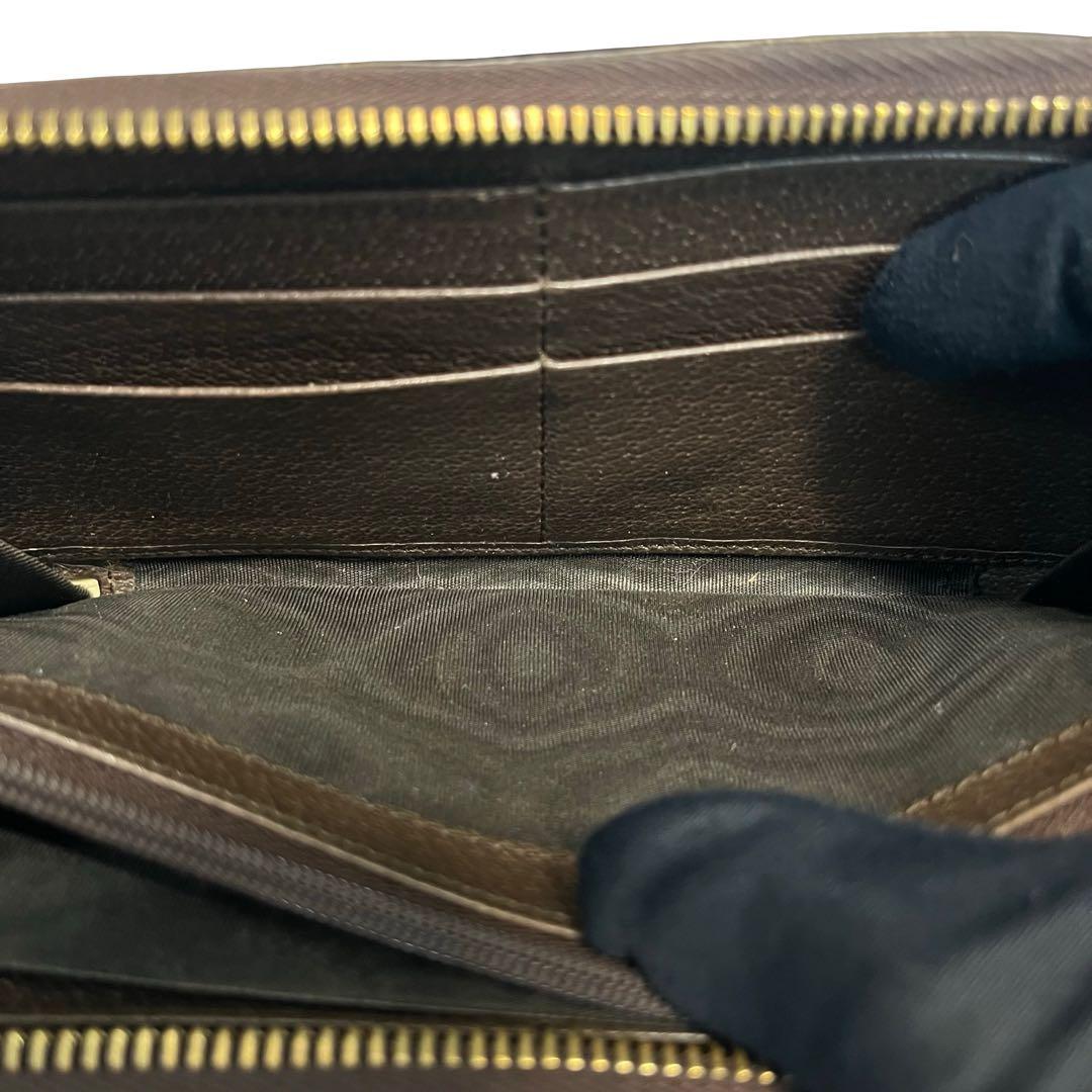 希少✨グッチ 長財布 ラウンドファスナー オフィディア GG レザー 茶色