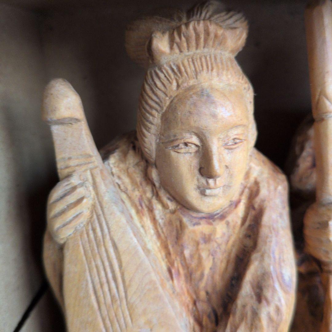 木製 一刀彫七福神 置物　大きいサイズの7体セット