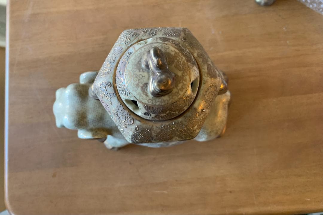 Yuki_Tanaka I'香炉 金襴手 細密 金彩 一対 2 頭 現状品