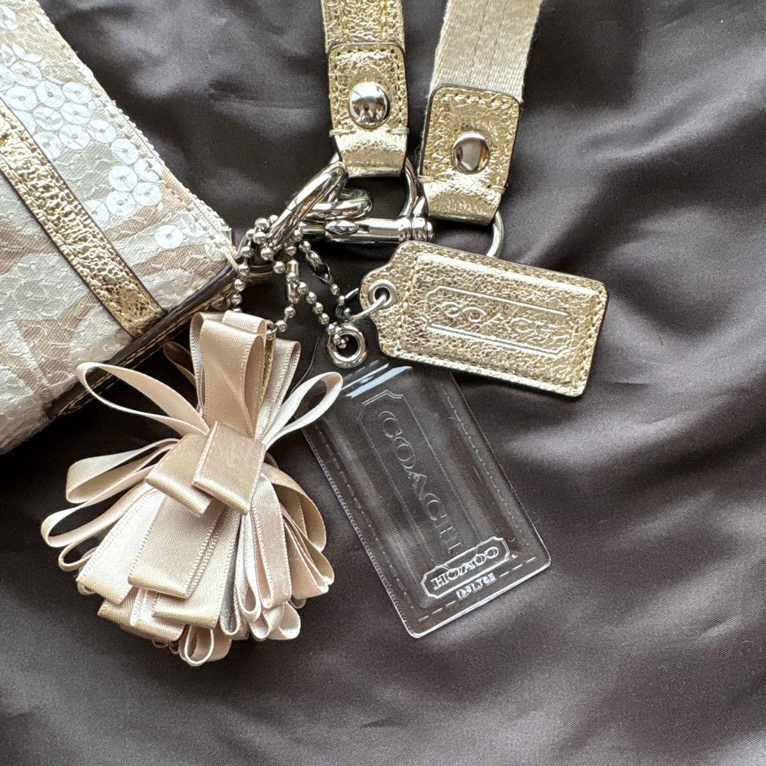 COACH コーチ スパンコール ポピー ハンドバッグ 2way