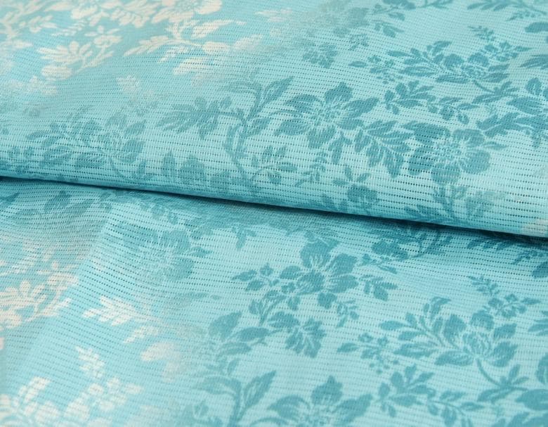 浴衣 ゆかた 綿絽生地使用 凪ブランド 水色 花唐草 夏にピッタリ 綿１００％